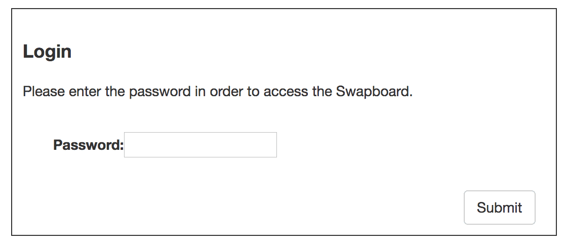 Swapboard Login